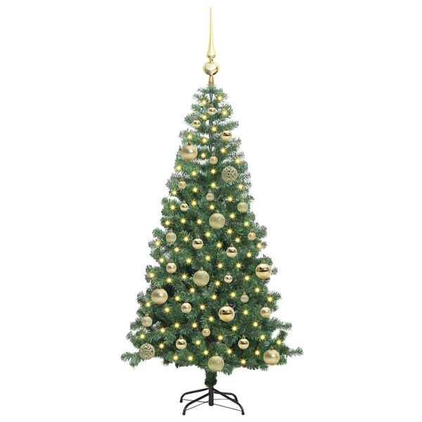vidaXL Kerstboom met 150 LED met standaard Groen 120 cm PVC