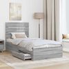 vidaXL Bedframe Grijs Sonoma en Zilver 75 x 190 cm Bewerkt hout