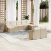 vidaXL 9-delige Loungeset met kussens poly rattan beige