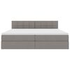 vidaXL Opbergbed met LED met matras met LED Taupe 200 x 200 cm Stof