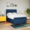 vidaXL Boxspring met matras stof blauw 140x200 cm