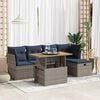 vidaXL 6-delige Loungeset met kussens poly rattan acacia grijs