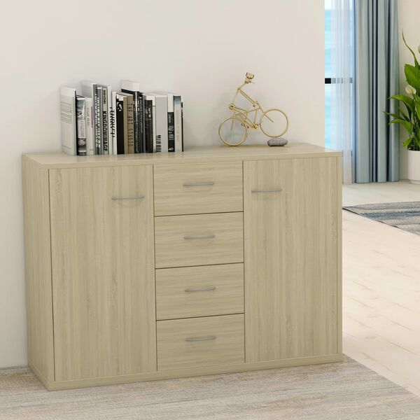 vidaXL Dressoir 88x30x65 cm bewerkt hout sonoma eikenkleurig