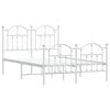 vidaXL Bedframe met hoofd- en voeteneinde metaal wit 120x200 cm