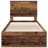 vidaXL Bedframe met hoofdeinde Oudhout 90 x 200 cm Bewerkt hout