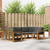 vidaXL Buiten bankenset met kussen 6 pcs Natuurlijk en Antraciet