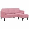 vidaXL Bankstel met kussen 2 pcs Roze Polyester