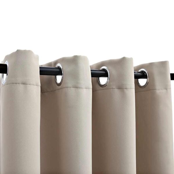 vidaXL Gordijn verduisterend met metalen ringen 290x245 cm beige