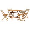 vidaXL 5-delige Tuinset poly rattan en massief hout beige