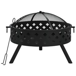 vidaXL Vuurplaats met pook XXL 58 cm staal