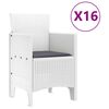 vidaXL Tuin Eettafelset met kussens met kussen 17 pcs Wit PP