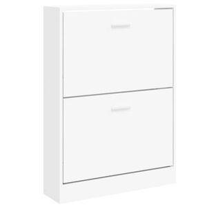 vidaXL Schoenenkast Wit 59x17x81 cm Bewerkt Hout