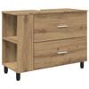 vidaXL Badkamer Waskom Artisanaal eiken 80 x 35 x 60 cm Bewerkt hout