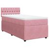 vidaXL Boxspring met matras fluweel roze 80x200 cm