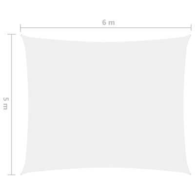 vidaXL Zonnescherm rechthoekig 5x6 m oxford stof wit