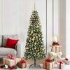 vidaXL Kunstkerstboom met 300 LED Groen 180 cm PVC en Plastic en Staal
