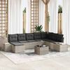 vidaXL Tuin Sofa Set met kussen 9 pcs Lichtgrijs poly rattan