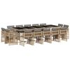 vidaXL 15-delige Tuinset met kussens poly rattan gemengd beige