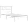 vidaXL Bedframe met hoofdbord zonder matras metaal wit 75x190 cm