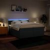 vidaXL Boxspring met matras stof blauw 200x200 cm