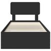 vidaXL Bedframe met hoofdeinde Zwart 100 x 200 cm Bewerkt hout
