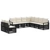 vidaXL Tuinbankenset 9 pcs Zwart poly rattan
