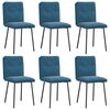 vidaXL Eetkamerstoelen 6 st fluweel blauw