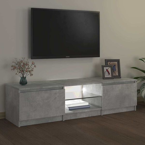 vidaXL Tv-meubel met LED-verlichting 140x40x36 cm betongrijs