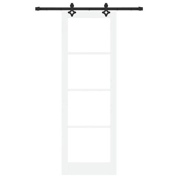 vidaXL Schuifdeur Wit 78 x 232 cm Massief grenenhout en glas