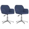 vidaXL Eetkamerstoelen 2 st draaibaar stof blauw
