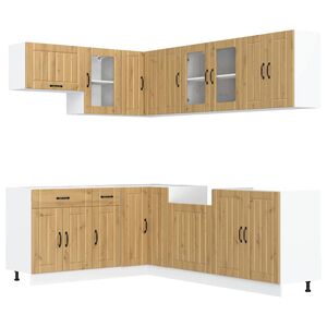 vidaXL 11-delige Keukenkastenset Lucca bewerkt hout artisanaal eiken