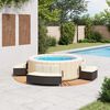 vidaXL Hottub-ombouw poly rattan en massief acaciahout zwart