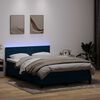 vidaXL Boxspring met matras en LED fluweel donkerblauw 140x210 cm