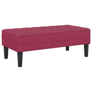 vidaXL Bank met kussen Wijnrood 113 x 57 x 39 cm Fluweel