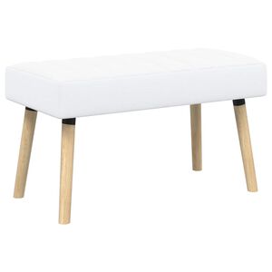 vidaXL Kanaal-geplooide bank Wit 80 x 40 x 46 cm Stof