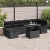 vidaXL Tuin Sofa Set met kussen met opslag 8 pcs Zwart Poly riet
