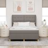 vidaXL Boxspringbed met Matras Donkergrijs 90x190 cm Taupe Stof
