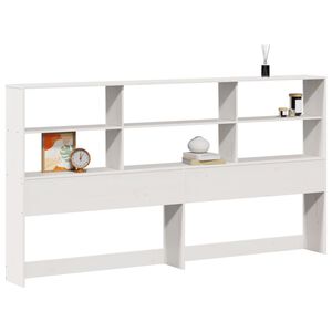 vidaXL Hoofdbord met opbergruimte 180 cm massief grenenhout wit