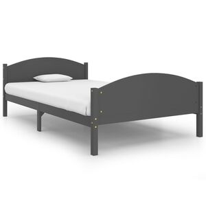 vidaXL Bedframe massief grenenhout donkergrijs 120x200 cm