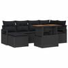 vidaXL Tuin Sofa Set met opslag 7 pcs Zwart Poly riet
