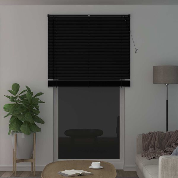 vidaXL Venetiaanse Blind Verstelbaar Zwart 213 x 120 cm PVC