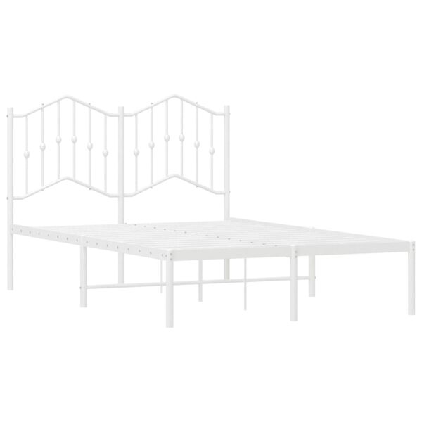 vidaXL Bedframe met hoofdbord metaal wit 120x200 cm
