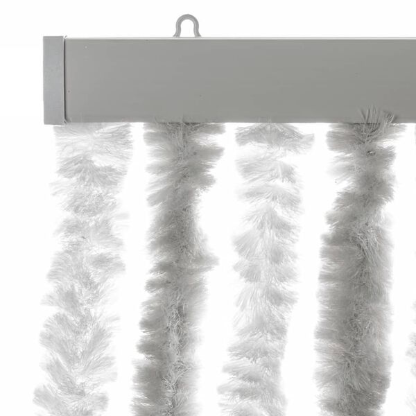 vidaXL Vliegengordijn 100x220 cm chenille lichtgrijs en wit