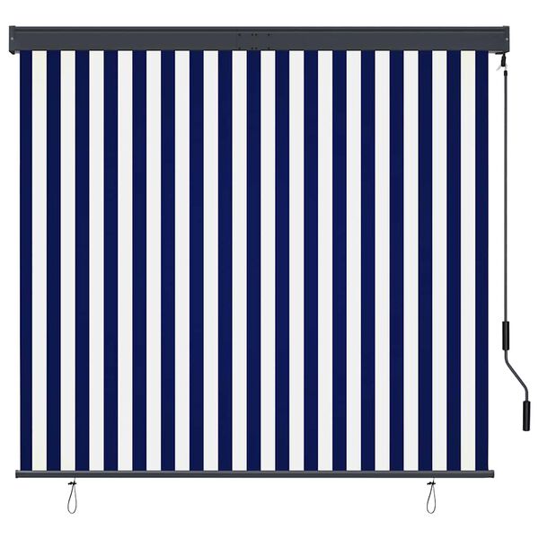vidaXL Rolgordijn voor buiten 160x250 cm blauw en wit