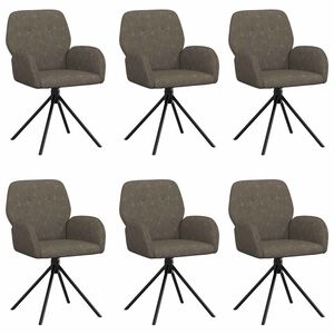 vidaXL Draai Eetstoelen 6 pcs Nep Suede Leer Donkergrijs