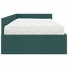 vidaXL Hoekbedframe met Matras Anders met hoofdeinde 2 pcs Groen Stof