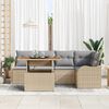 vidaXL Tuin Sofa Set met opslag 6 pcs Beige Poly riet