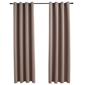 vidaXL Gordijn verduisterend met metalen ringen 2 st 140x175 cm taupe