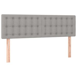 vidaXL Hoofdborden 144x5x78/88 cm stof lichtgrijs