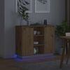 vidaXL LED Sideboard Artisan Eiken 90 x 32 x 75 cm Bewerkt hout